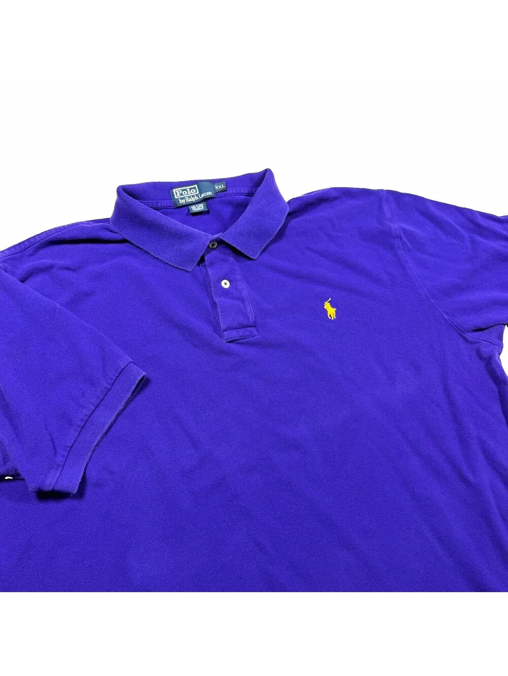 Polo Ralph Lauren Men's Purple Short Sleeve Polo, Embroidered Logo, 2XL